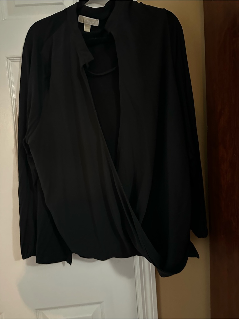 Michael Kors Black Draped Open-Front top